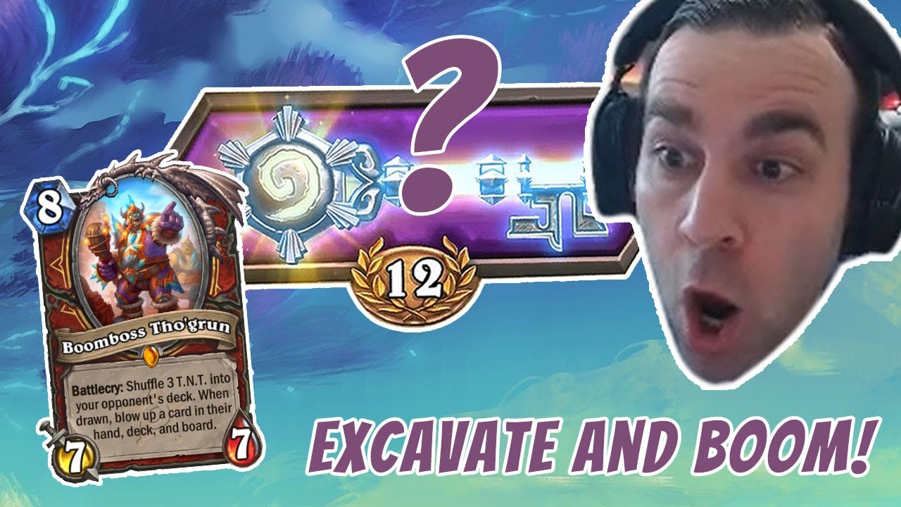 Boomboss and Legendary Excavate Warrior Run! - Hearthstone Arena