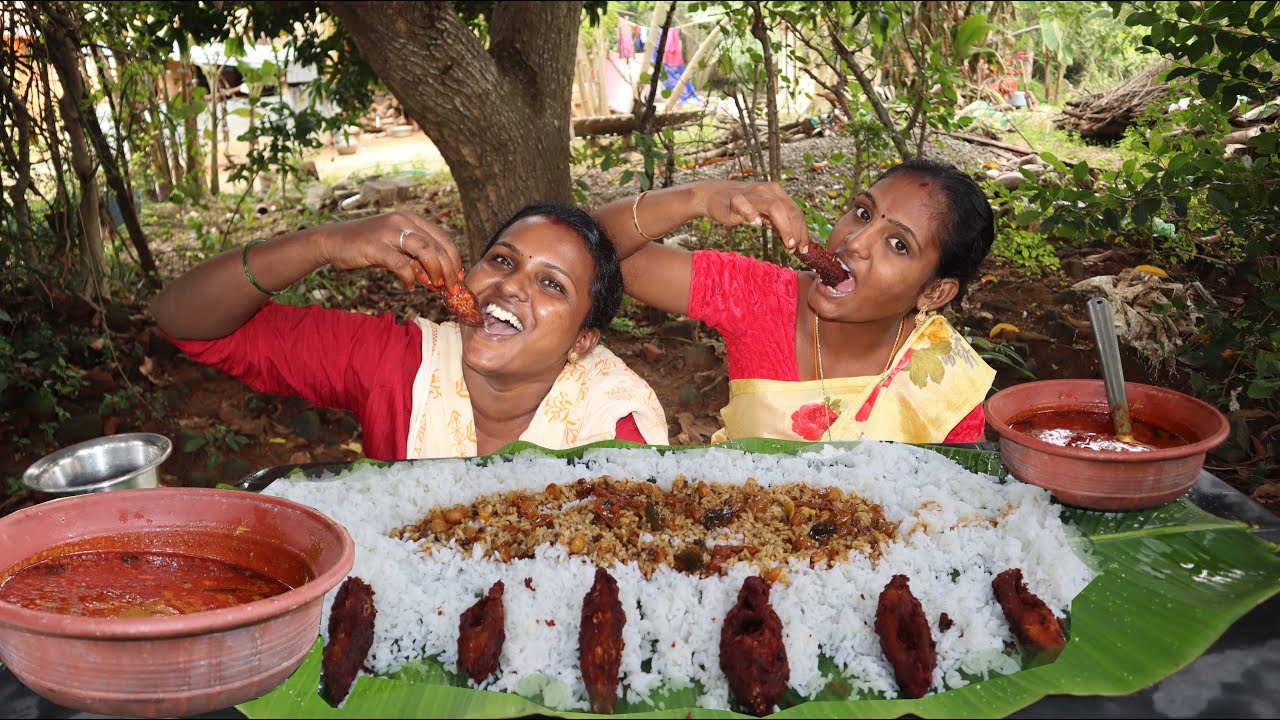 Unlimited white rice Tilapia Fish Fry & Fish Curry Eating Challenge Neela Tasty Kitchen