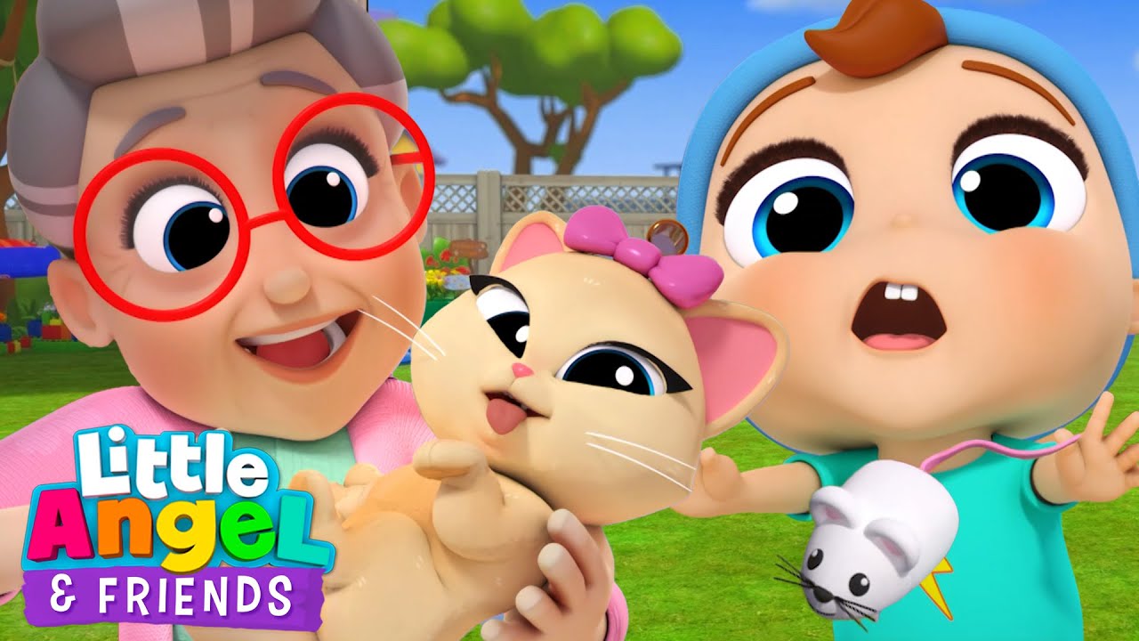Baby John Had A Little Cat | Bingo and Kitty Cat Song | @LittleAngel And Friends Kid Songs