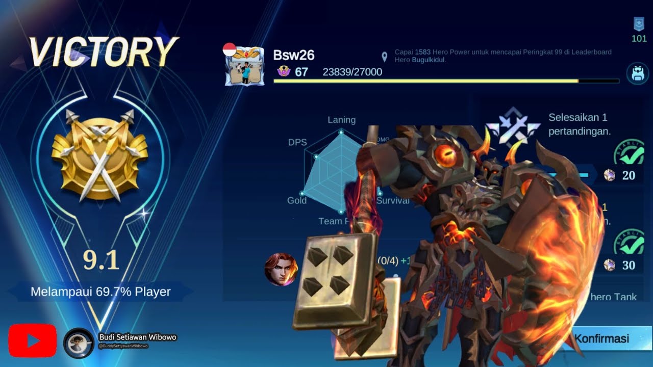 Top Tigreal - Build Roam Tank Ter-OP auto Win!!