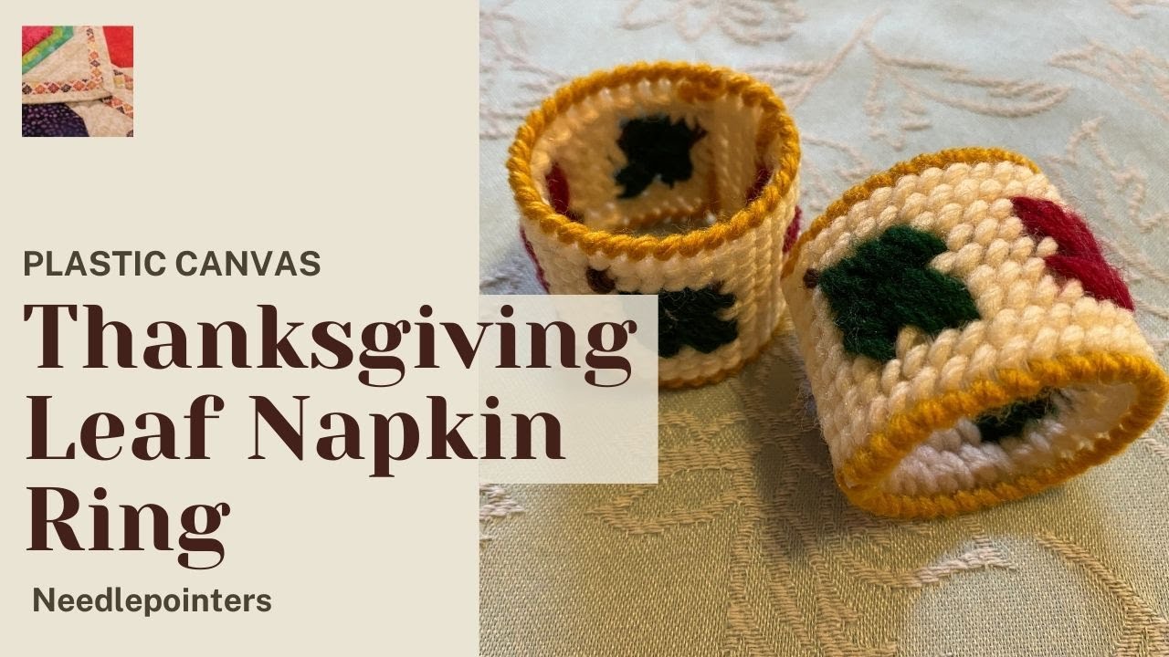 DIY Thanksgiving Leaf Napkin Rings with Plastic Canvas
