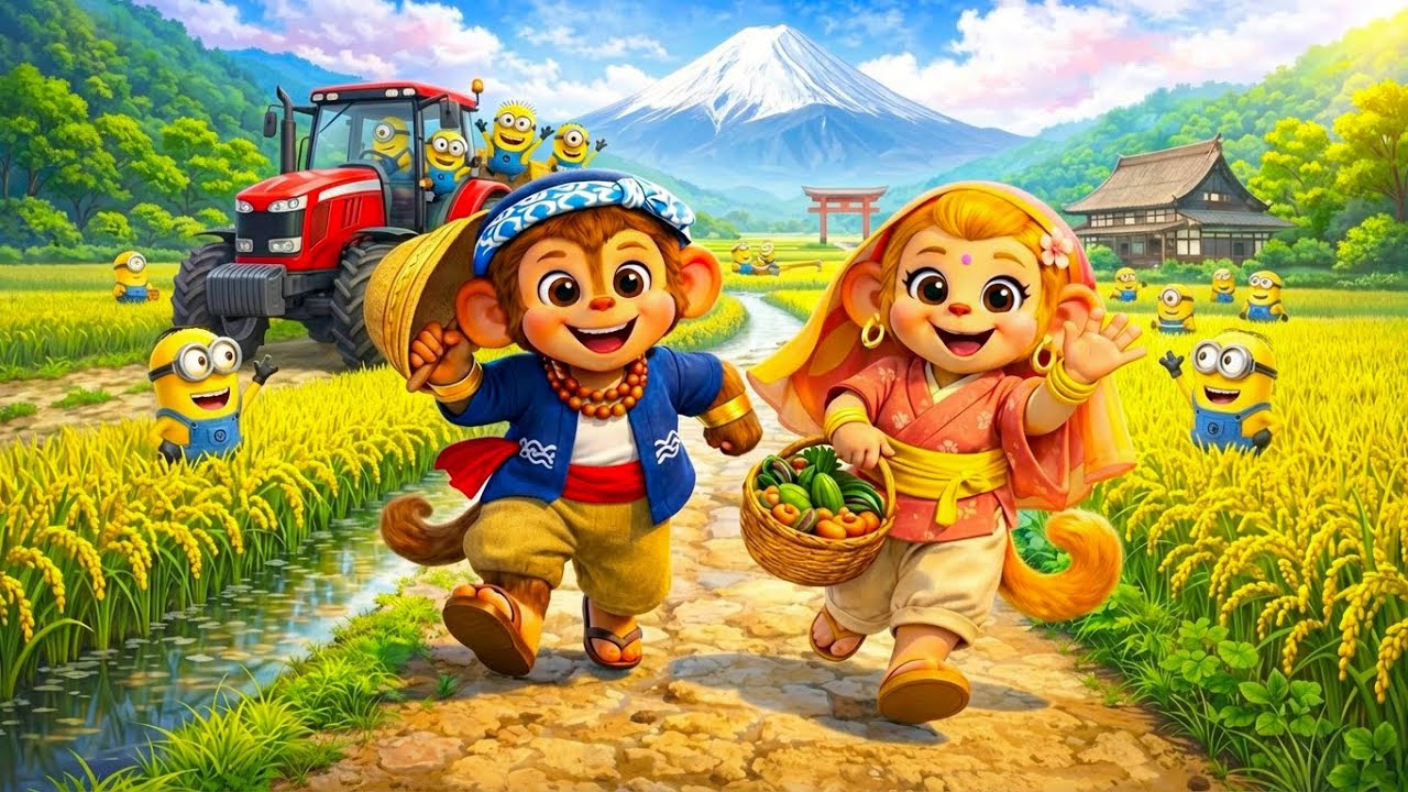 What Can Be Learned from a Rice Harvest Day? Monkey Cartoon Explores Japan | MONKEY D FARM