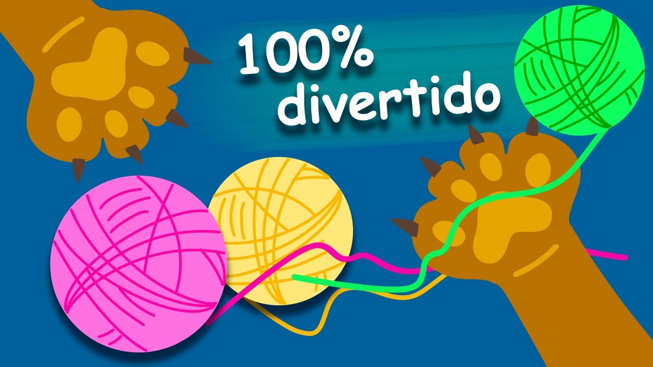 VIDEO JUEGO PARA GATOS con bolas de estambre / pelotas de lana. IMPOSIBLE QUE TU GATO NO SE DIVIERTA