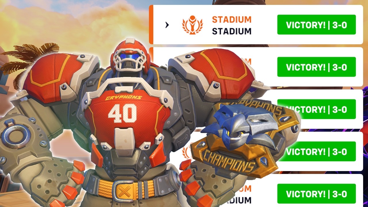 1 hour of Reinhardt winning via MERCY RULE in Stadium | Overwatch 2