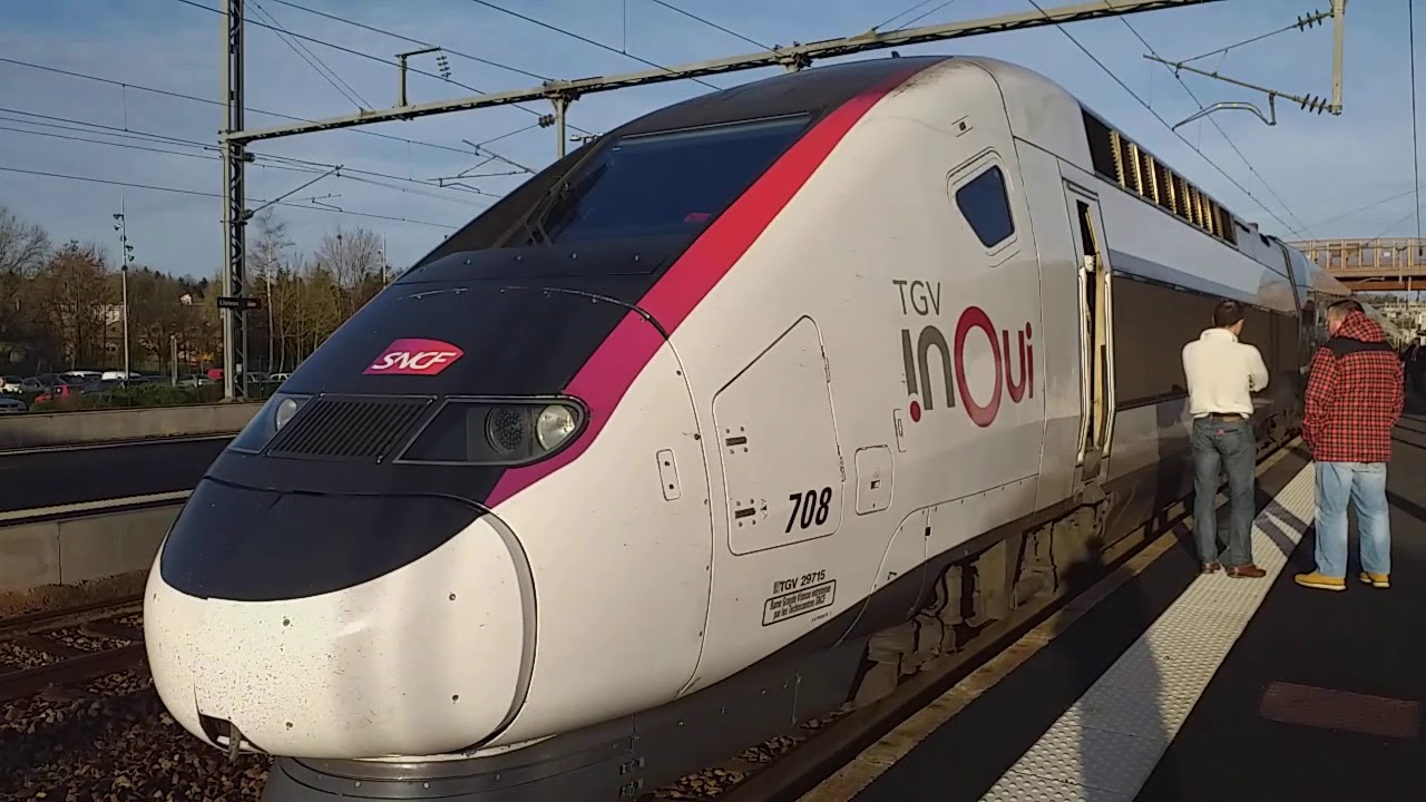TGV IN⭕UI Cherbourg-Bourg St Maurice en Gare + Passage d'un INTERCITÉS en Gare de Lisieux (sifflet)
