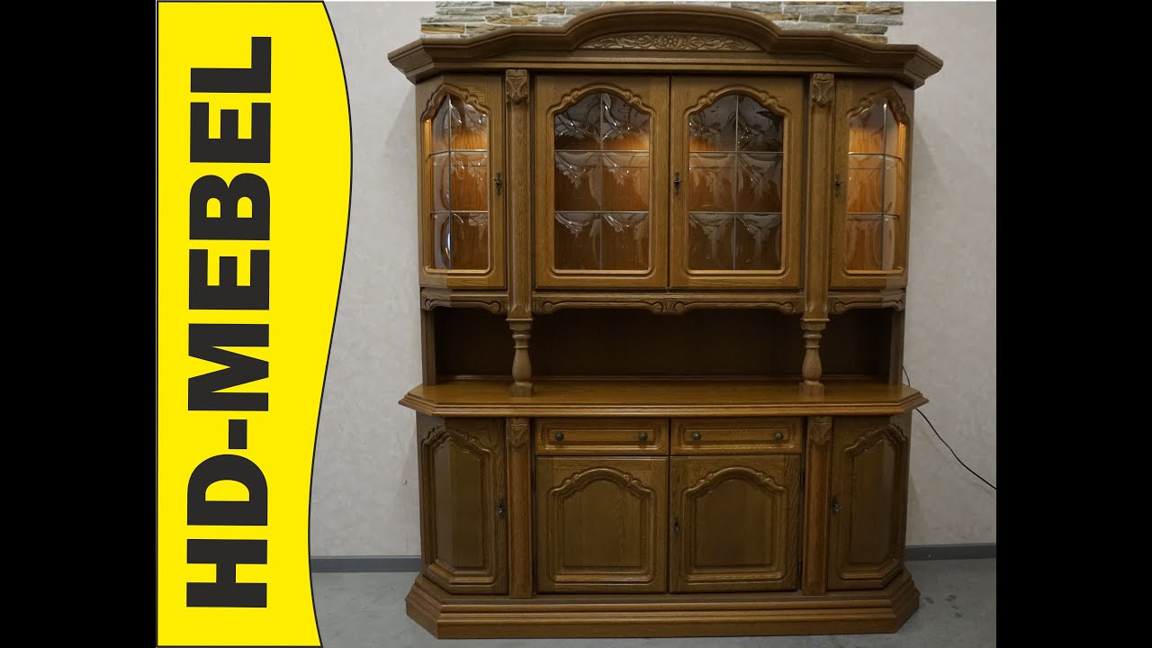 www.HD-MEBEL.pl *** WITRYNA Z KOMODĄ DĘBOWA PODŚWIETLANA SZER. 187 CM