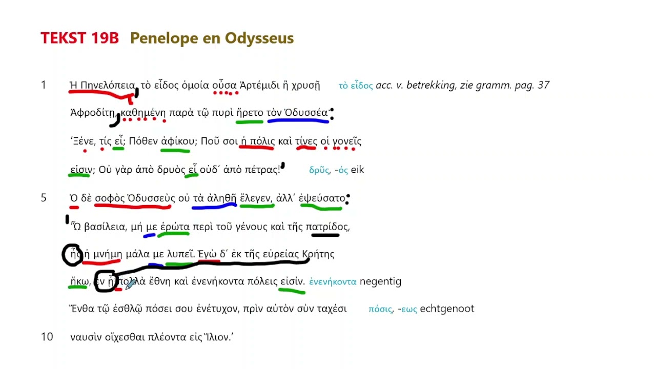 Pallas tekst 19B: Odysseus en Penelope
