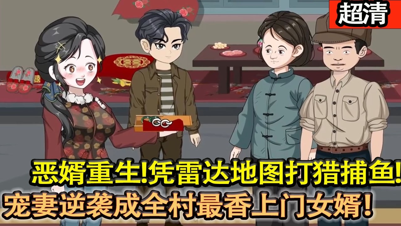 沙雕動畫【噁婿重生！陳銘重生贖罪，憑雷達地圖打獵捕魚，寵妻寵娃，逆襲成全村最香上門女婿！】#乖仔动画