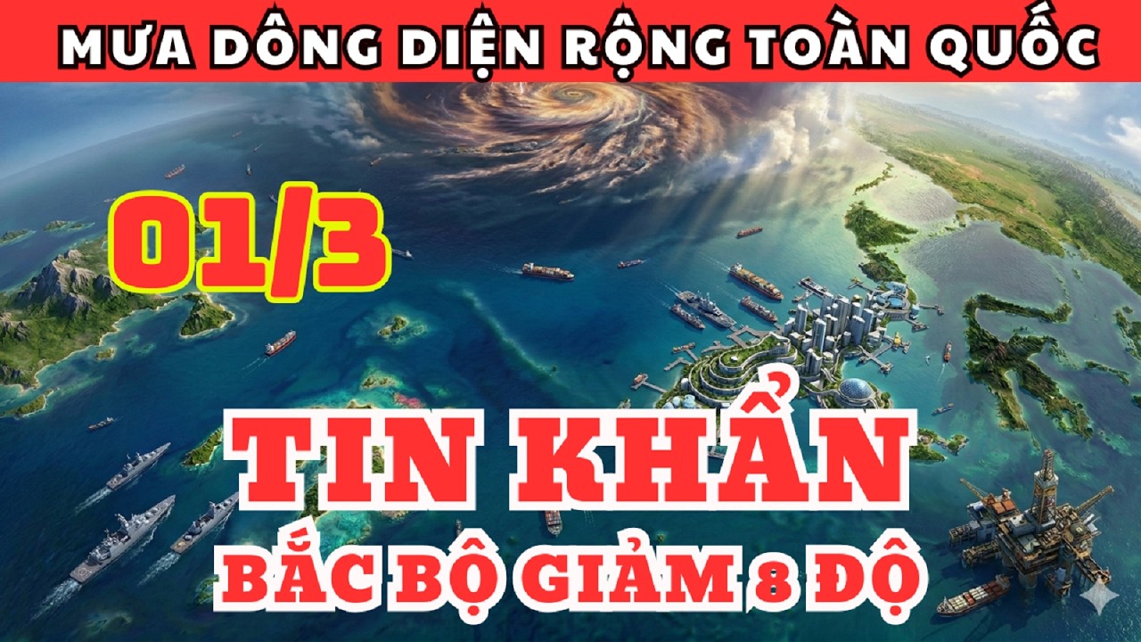 Dự Báo Thời Tiết Ngày 01/3 và 3 Ngày Tới | Bắc Bộ Giảm 8 Độ, Mưa Dông Diện Rộng Toàn Quốc