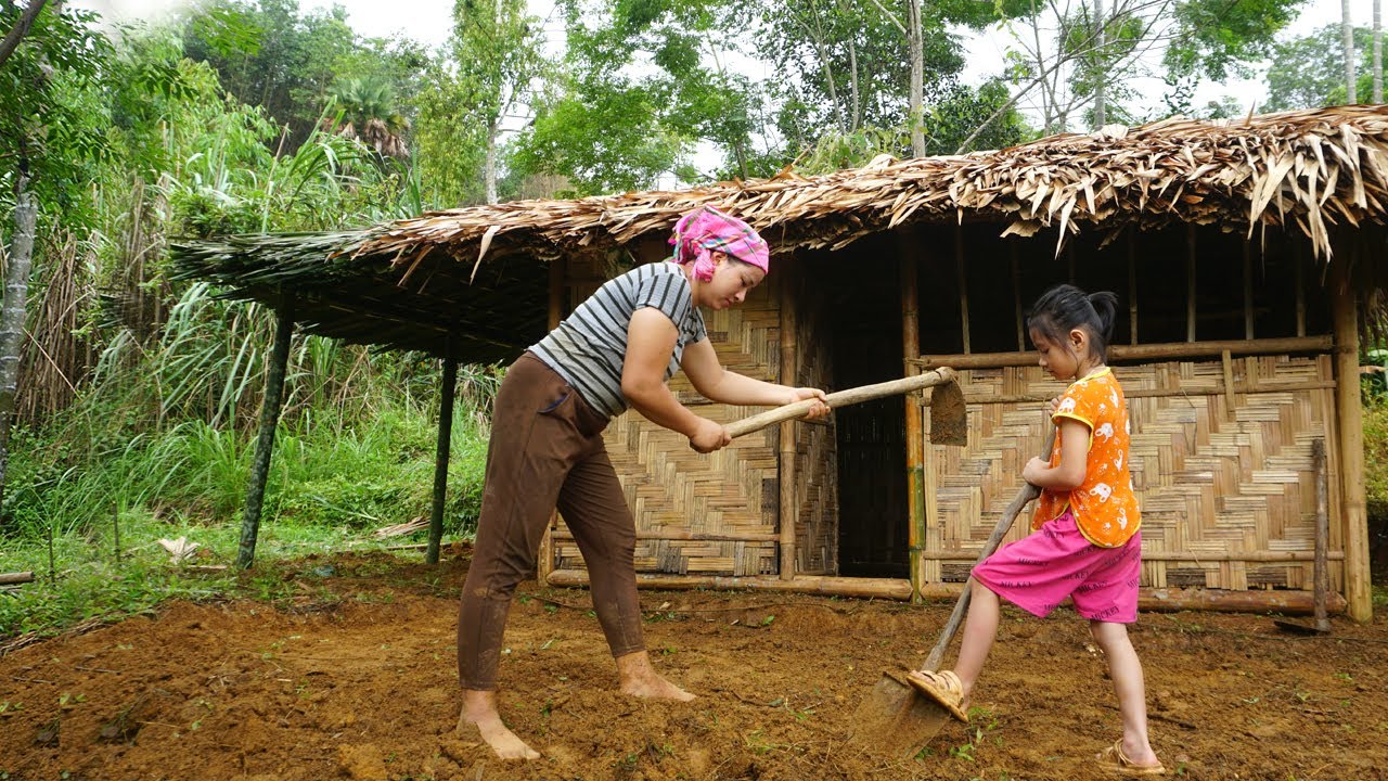 FULL VIDEO 12 months: Single Mother's Journey of Building a Bamboo House Alone - Timelapse