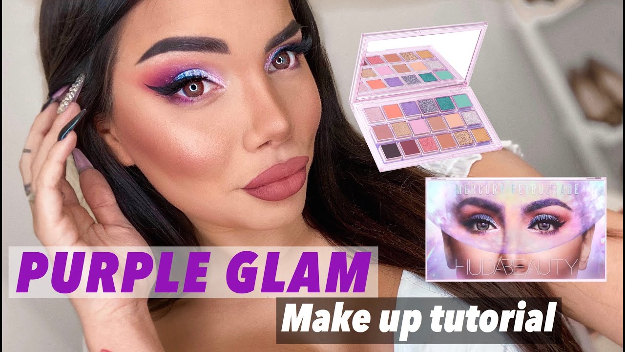 PURPLE GLAM MAKEUP WITH MERCURY RETROGRADE BY HUDABEAUTY 💜