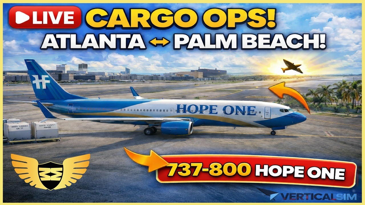 MSFS 24 | *NEW*  Verticalsim West Palm Beach KPBI Hope one Cargo ops 737-800BCF Sayintentions.ai