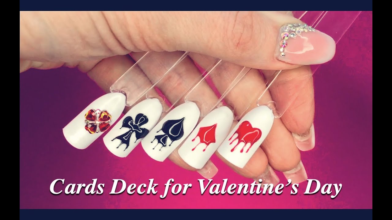 Valentines Nails | Cards Deck Nail Art