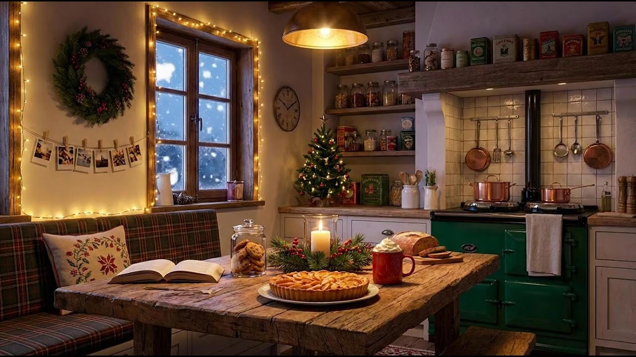 Cozy Jazz Winter Night 1940s ❄️ Vintage Oldies Playing in Another Room | Fireplace Ambience