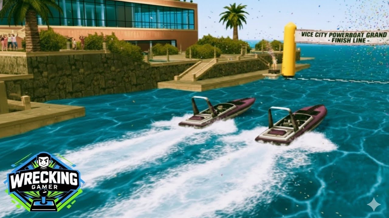 Boat racing in gta vice city 🏁🏁🎧🎮♥️ #gta #4.