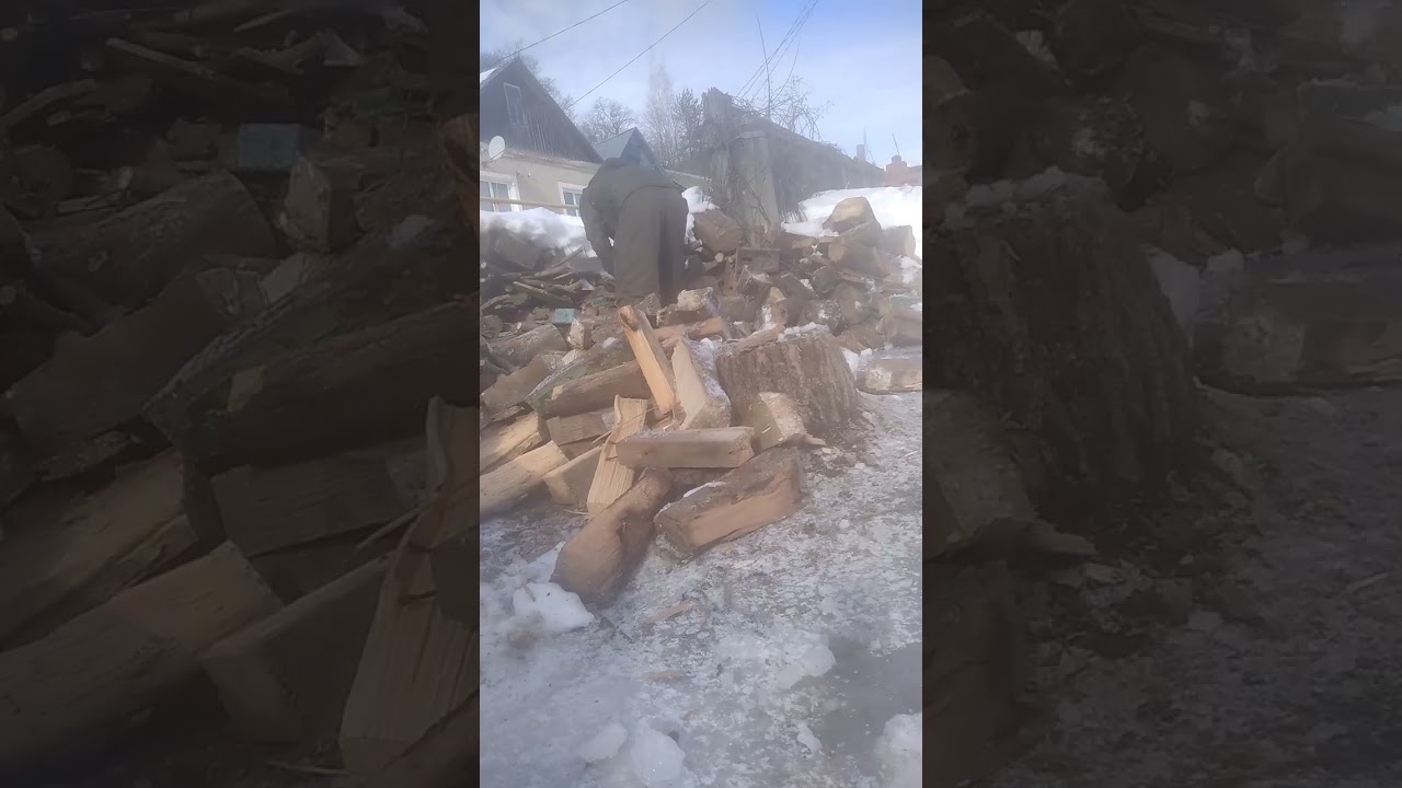 Рублю дрова зимой 