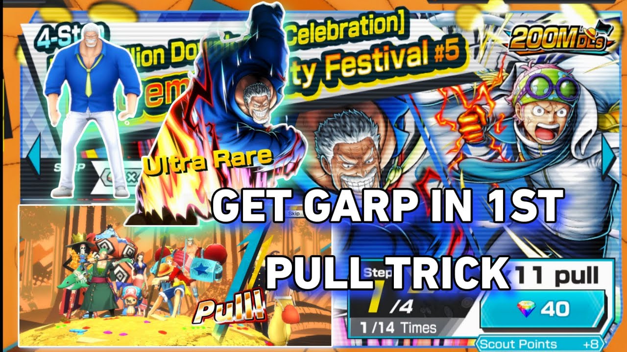 GET GARP IN 1ST PULL TRICK SUMMONING EX GARP 🪄🔝🔥📈 one piece bounty rush 