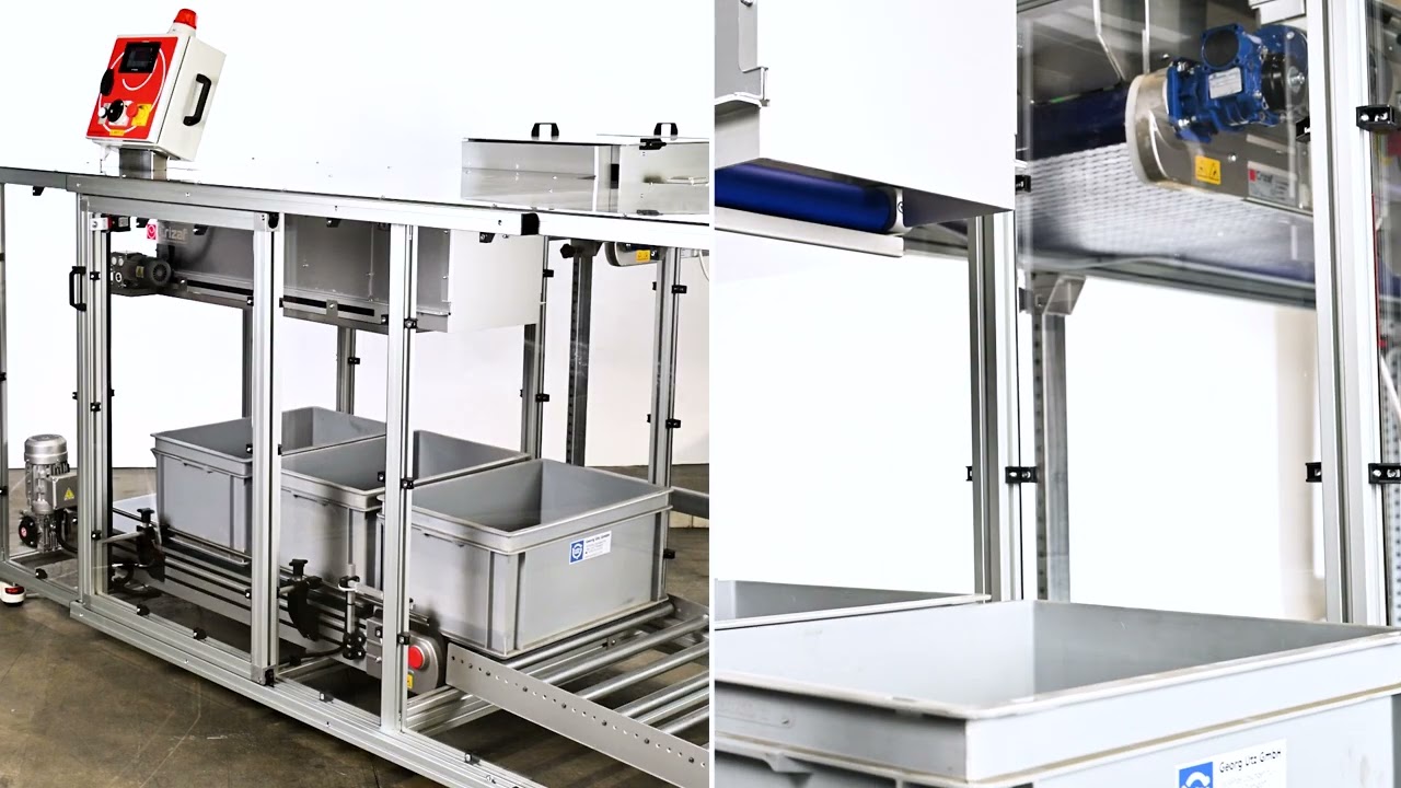 Sistema di stoccaggio e riempimento scatole longitudinale Longitudinal boxstorage and filling system