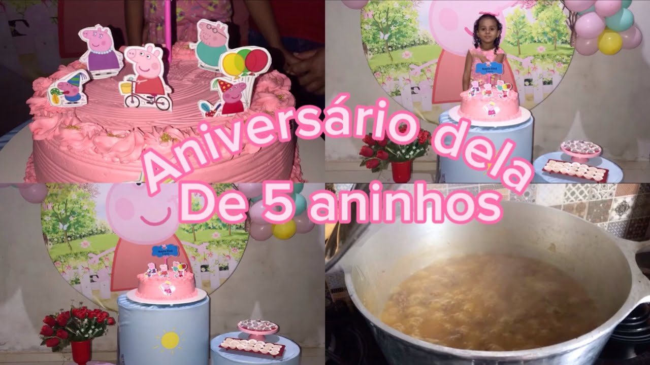 ANIVERSÁRIO DA MINHA FILHA DE 5 ANINHOS,❤️TEMA DA PEPPA PIG ,simples mais feito com amor 😍