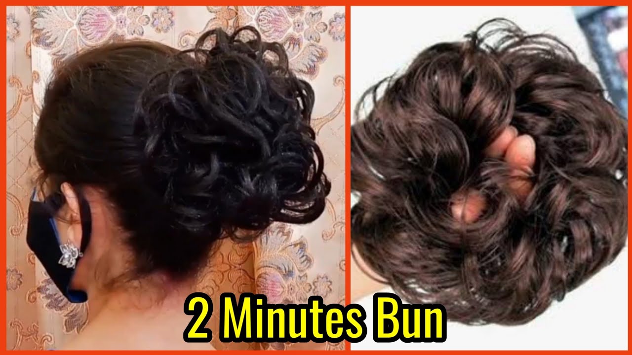 2 Minute Quick Messy Bun With Hair Extension Scrunchie | Messy Bun Hairstyle