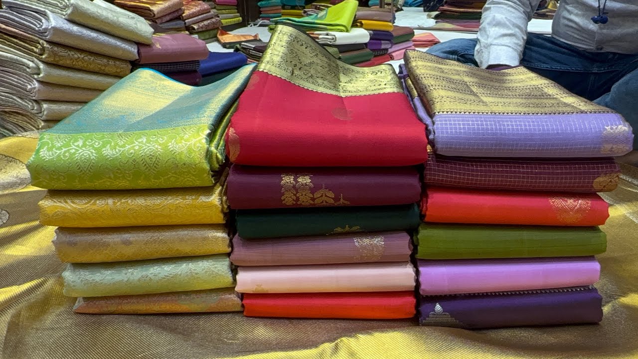 Kanjivaram SilkSarees In ByrappaSilks wedding collection #ChickpetBangalore#Silkssaree