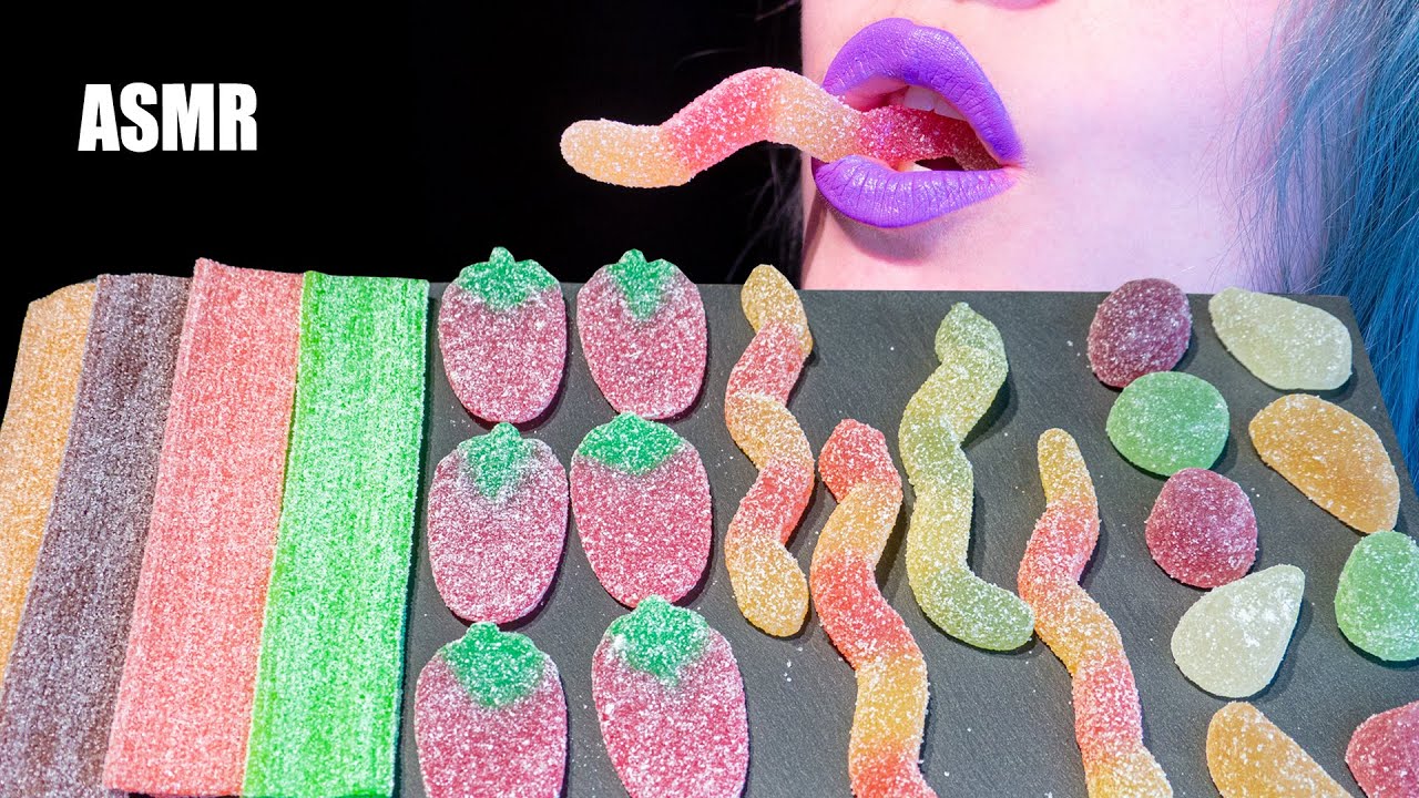 ASMR: SUGARY SOUR SNAKES, CANDY STRIPES, FRUIT GUM | Austrian Candy 🍭 ~ Relaxing [No Talking|V] 😻