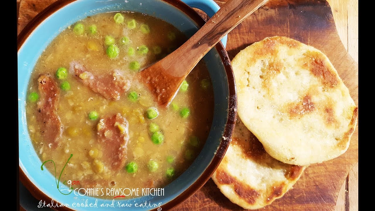 VEGAN SPLIT PEA SOUP WITH SEITAN - PIZZ'ONTE - PIZZA FRITTA - FRIED PIZZA | Connie's RAWsome kitchen