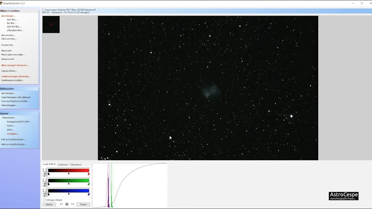 Tutorial Deep Sky Stacker con DSLR Reflex Digitale