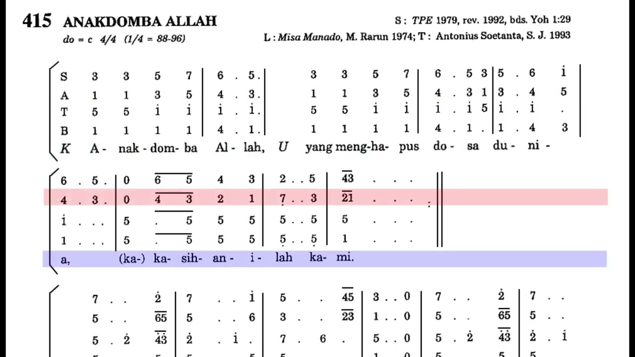 Alto PS 415 Anak Domba Allah Misa Manado
