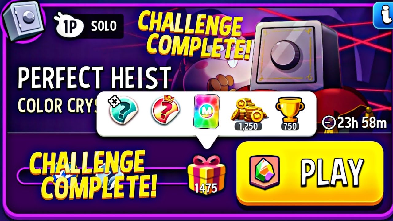 Color Crystals Perfect Heist Solo Challenge | Match Masters Solo Challenge Today 