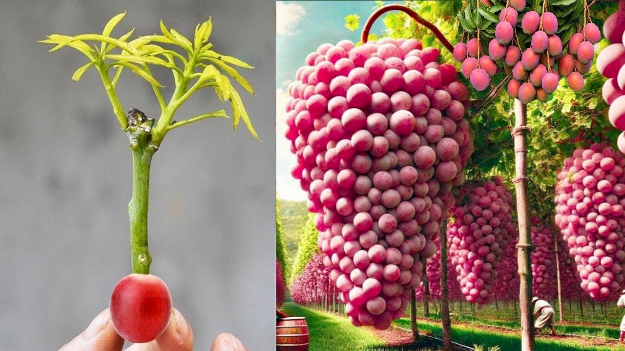 A great technique for propagating mango trees in grapes, getting lots of fruit in a short time