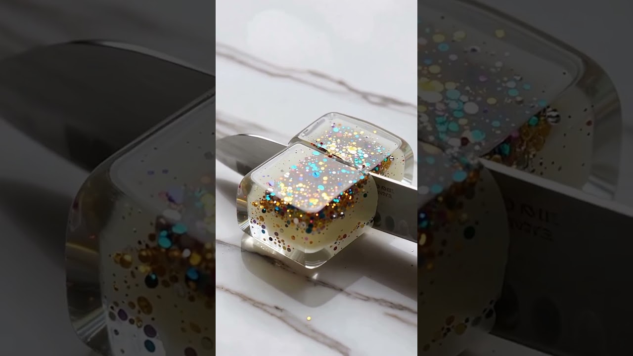Knife Slices Glitter Soap in One Smooth Cut