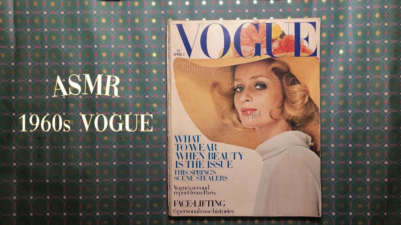1960s Vintage Vogue Magazine Flip Through ASMR | whispering, paper sounds, page turning