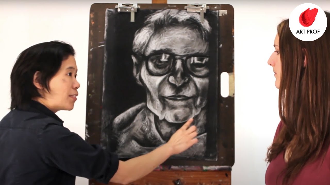 See How an Art Professor Critiques a Charcoal Portrait Drawing