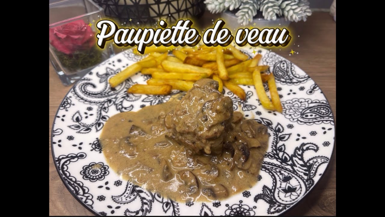 Paupiette de veau à l crème fraîche et aux champignons