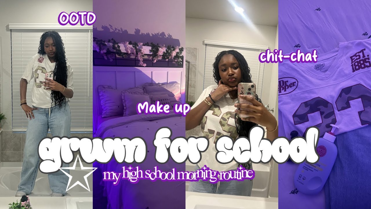 GRWM FOR SCHOOL | Routine, chit-chat, make up, ootd, + more 