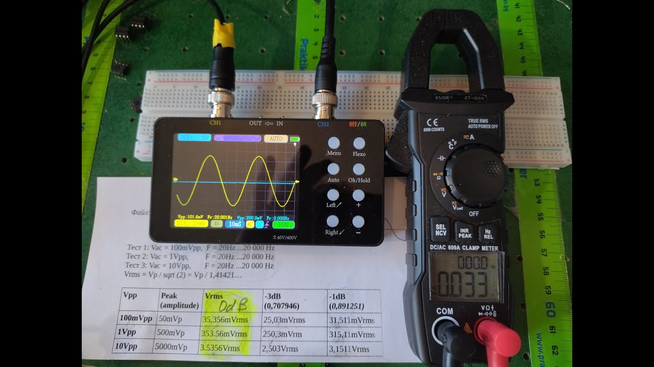 Testing the sine wave bandwidth of  Clamp meter  BSIDE ZT-QS9 with 6000 counts.