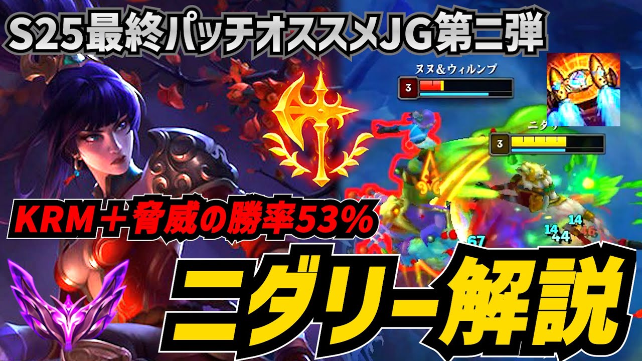 S25最終パッチでもニダリーJGは勝率53％の怪物チャンピオン【リーグオブレジェンド】