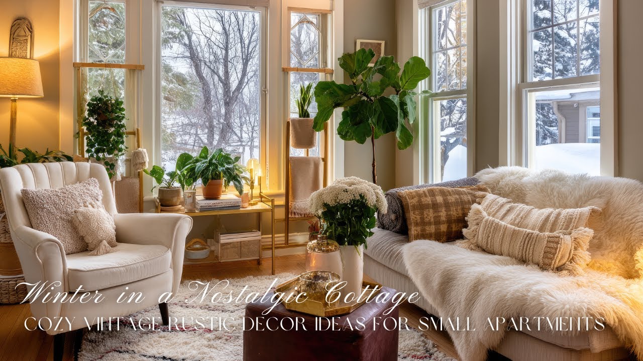 Winter in a Nostalgic Cottage ❄️ | Cozy Vintage Rustic Decor Ideas for Small Apartments