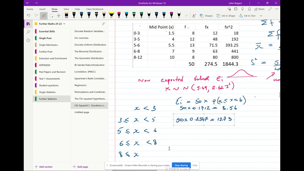 Chi Squared Goodness of fit   Normal Distribution example