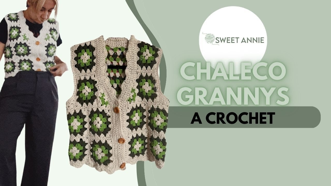 Chaleco Grannys a Crochet#crochet  #tejer #knit  #granny #grannysquares  #grannyvest