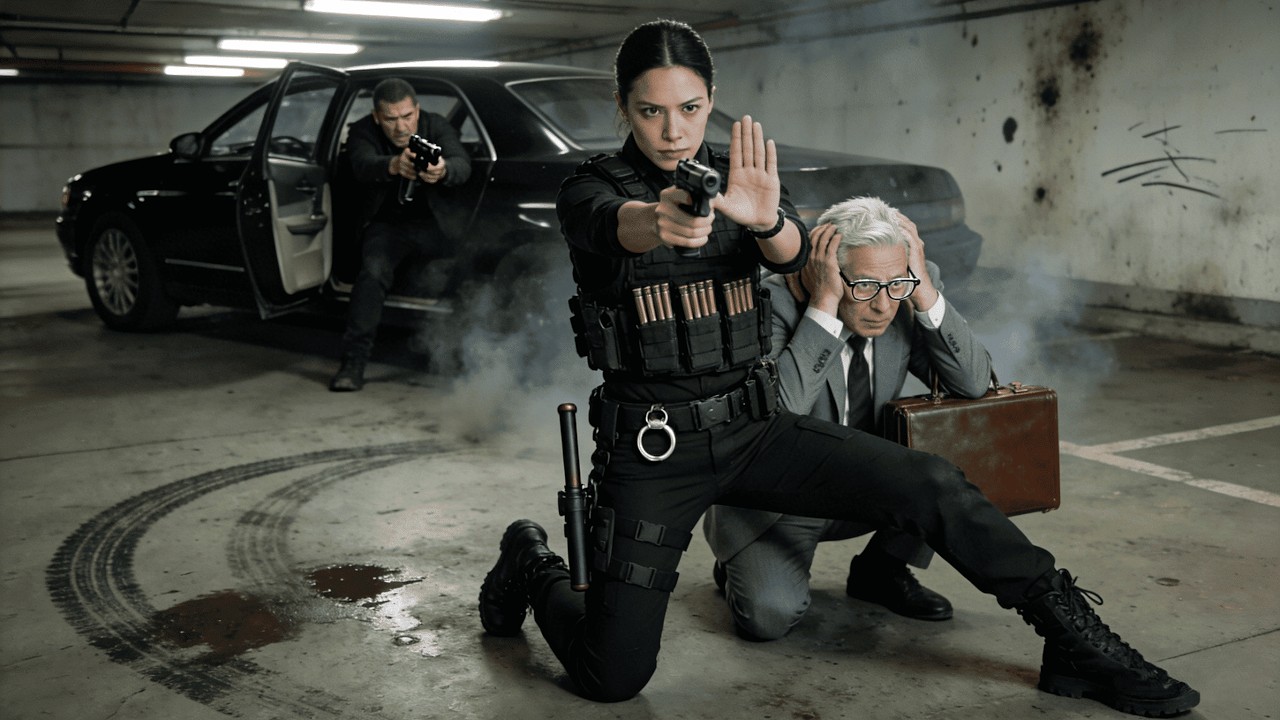 女特警假裝保鑣保護機密人員，又以凌厲身手和機敏反應成功解救人質！