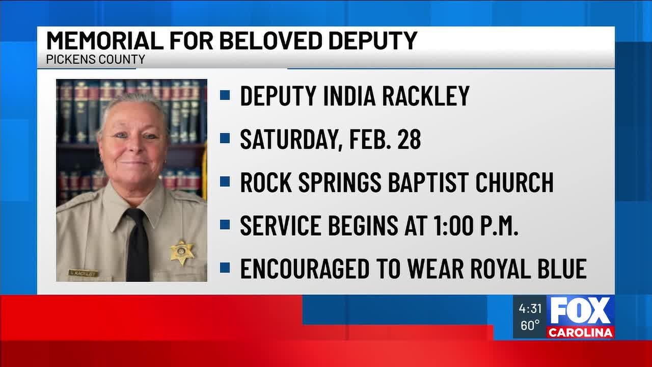 Memorial to be held for Pickens County deputy who died after battle with cancer