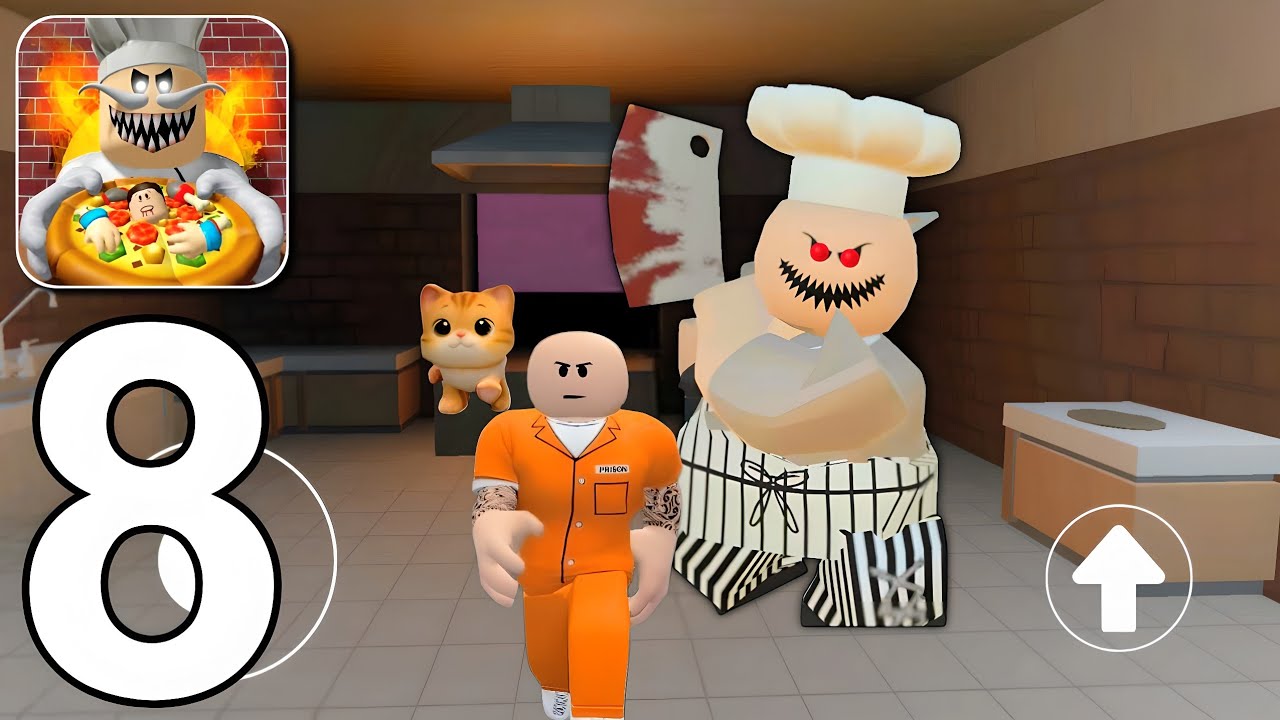 Obby Prison Escape Barry - Papa Pizza Shop Gameplay Walkthrough Part 8 (Android, iOS)