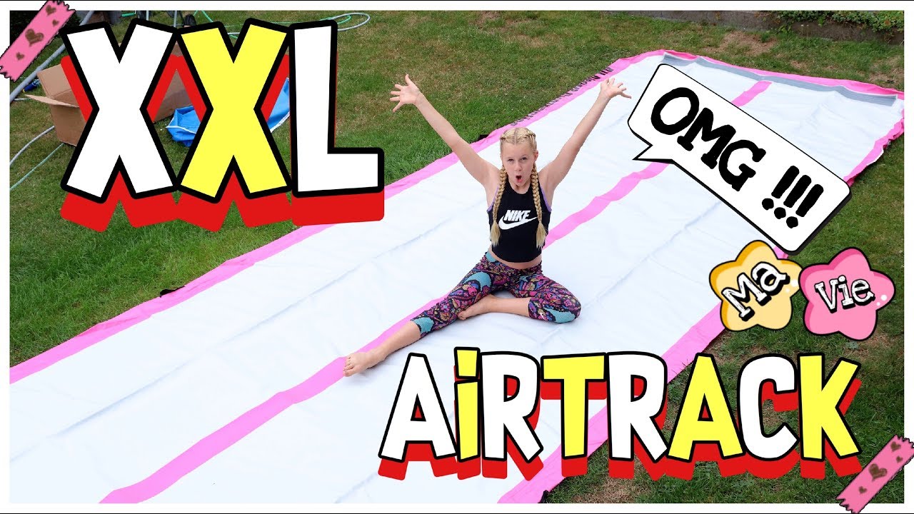 RIESEN XXL AIRTRACK UNBOXING TRICKS & SLIP'N'SLIDE  | MaVie Noelle Sport