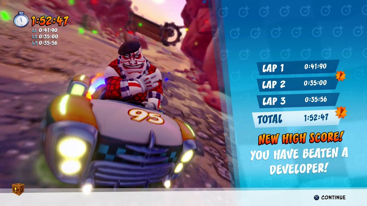 CTR Nitro Fueled - Developer Time Trial #29: Out Of Time (1:52:47)