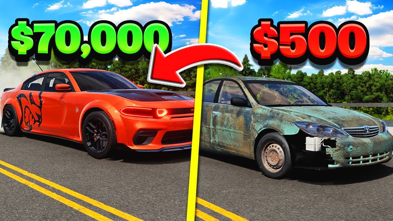 Модернизация старой ржавой машины до адского кота в BeamNG Drive