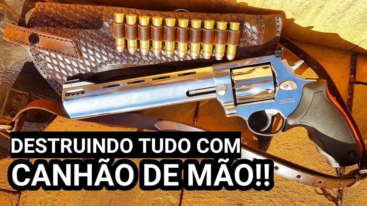 Atirando em vários objetos com o revólver mais forte feito no Brasil! .454 Casull. Um canhão de mão!