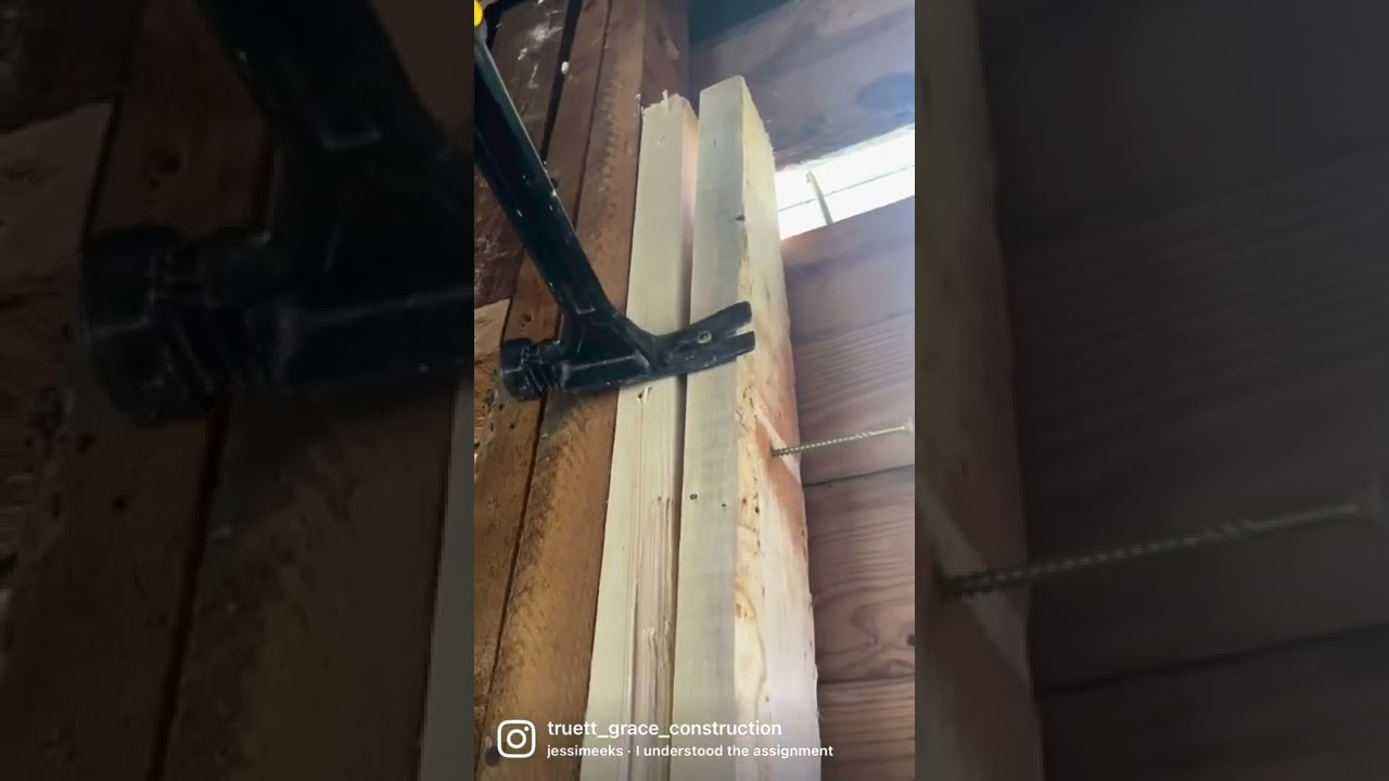 Quick tip for straightening warped lumber 👌 