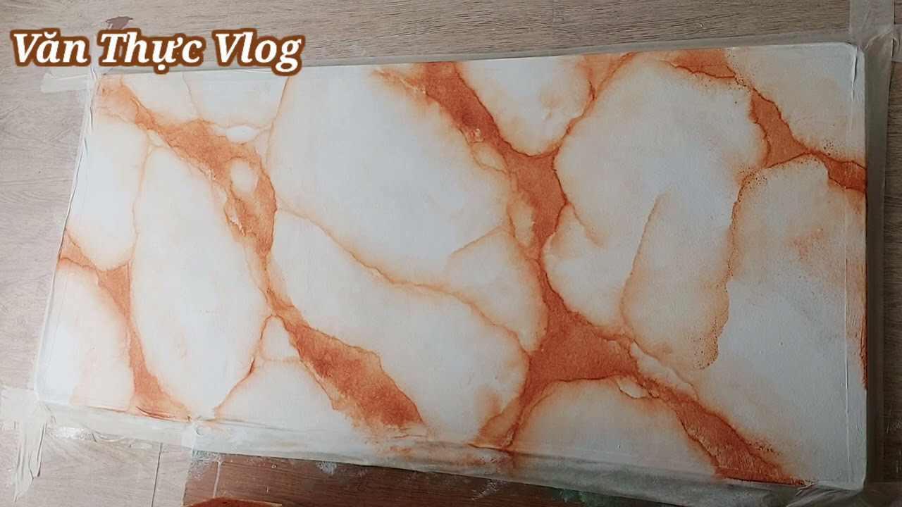 Hướng dẫn các bạn vẽ sơn giả đá cẩm thạch mẫu đơn giản nhất | Guide you to paint marble imitation